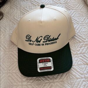 Kenz Kustoms OTTO Cream and Green Cap with Embroidered Message